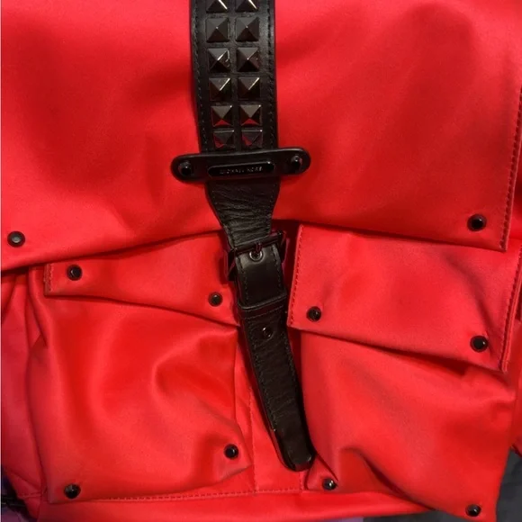 Michael Kors Vibrant Red Backpack with Studded Detail display picture 2